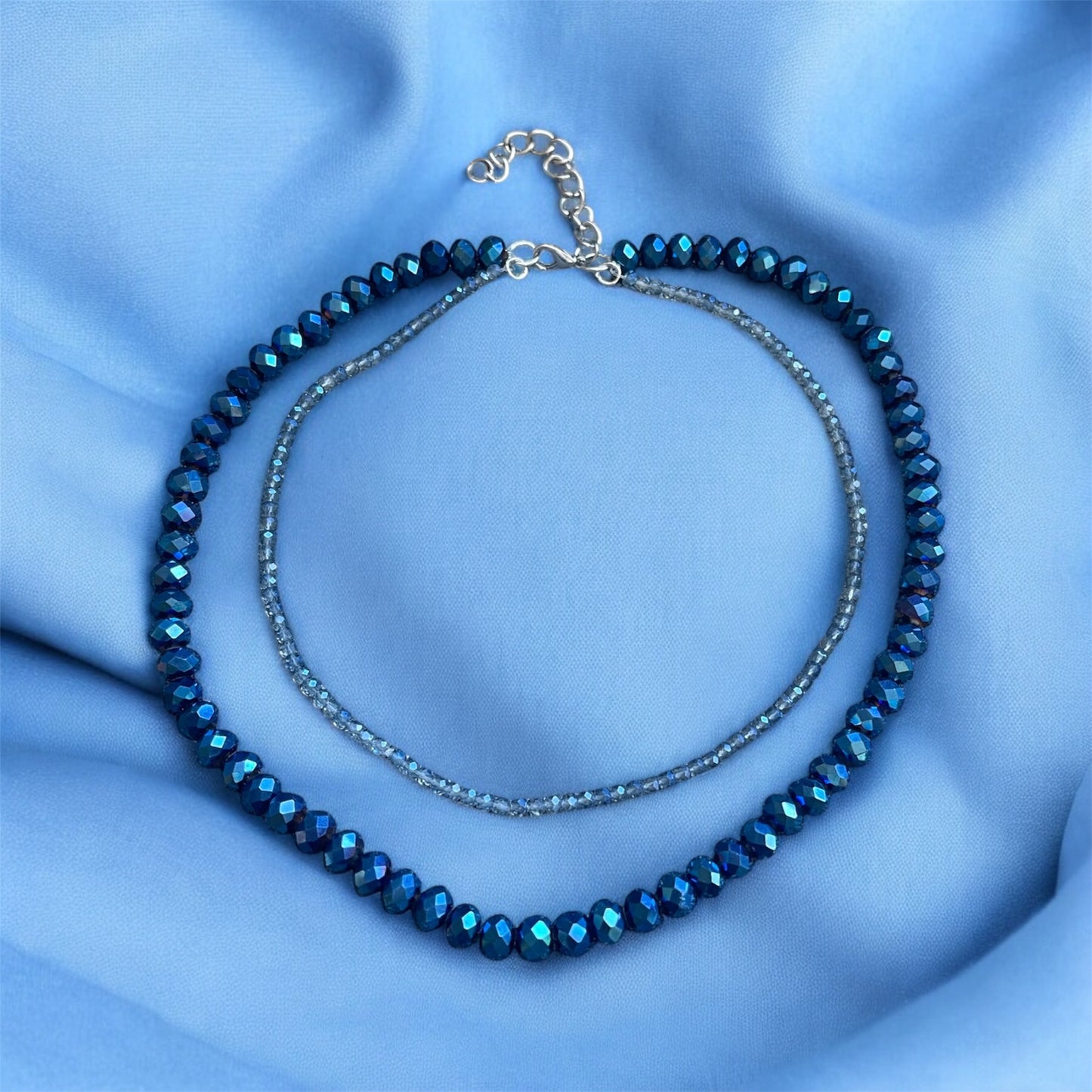 Crystal necklace in blue