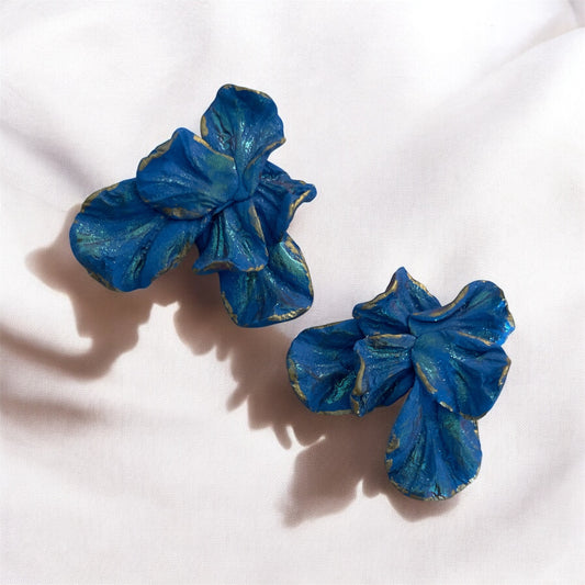 Nature’s whisper statement earrings-blue