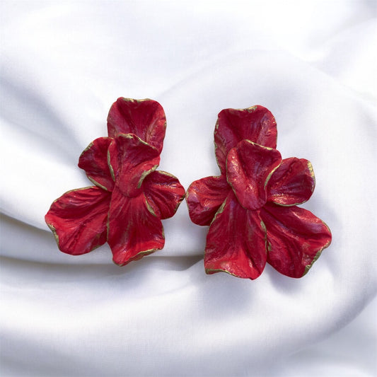 Nature’s whisper statement earrings- red
