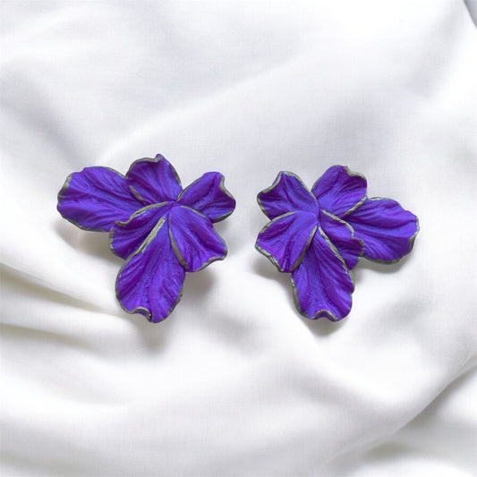 Nature's Whisper statement earrings-purple